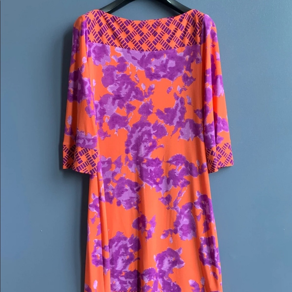 Donna Morgan Orange/Purple Pattern Dress